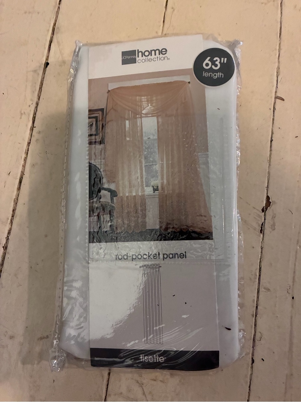 JCPenney Home Collection Lisette Rod-Pocket Curtain Panel,